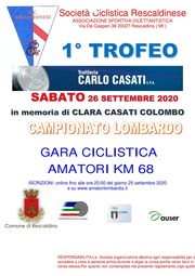 1° TROFEO «TRAFILERIA CARLO CASATI» CAMPIONATO LOMBARDO - GARA CICLISTICA AMATORI KM 68
