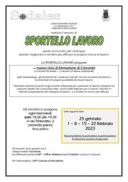 SPORTELLO  LAVORO - CICLO DI FORMAZIONE DI 5 INCONTRI - GENNAIO/FEBBRAIO 2023